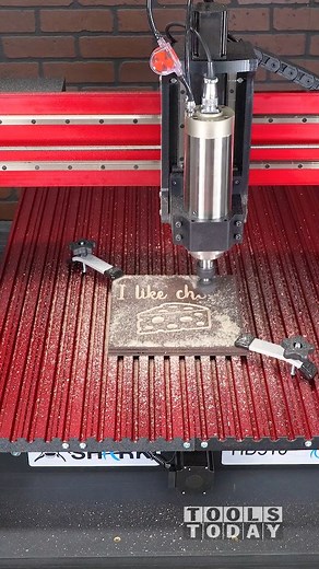 Carving on the Next Wave Shark HD510 CNC machine with a 3hp liquid cooled spindle using the Amana Tool RC-1102 90 degree insert carbide v-bit, all available on our website! This has been my go to first carve of any new CNC machine as it has deep carves and fine areas as well, and this machine handled it great! The spindle is insanely quiet and I love that I can use up to 1/2" shank bits with it. -- RPM: 18,000 Feed Rate: 40ipm Plunge Rate: 20ipm | Toolstoday Router Bits and Saw Blades