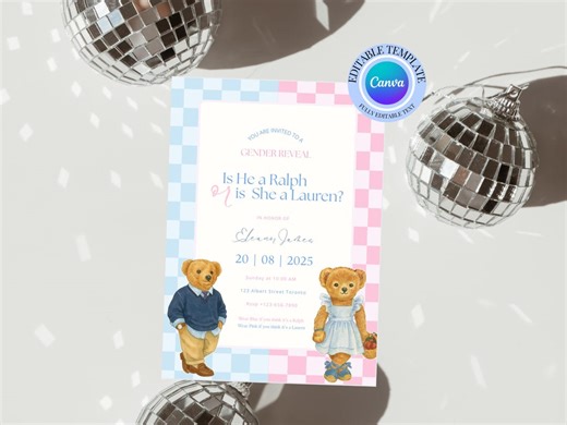 Editable Gender Reveal Invitation Template: He or She Baby Shower (digital Download)ralph Inspired Inspired - Etsy