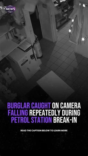 Police have released CCTV footage showing a burglar repeatedly falling while trying to flee a petrol station break-in in County Durham. Andrew Pickering, 50, was filmed crashing to the ground several times as a ladder collapsed beneath him during the raid in Ouston, Chester-le-Street. Durham Police later shared the video on social media, where it quickly gained tens of thousands of views. Pickering was jailed for 12 months after being identified through CCTV and blood left at the scene. His acco