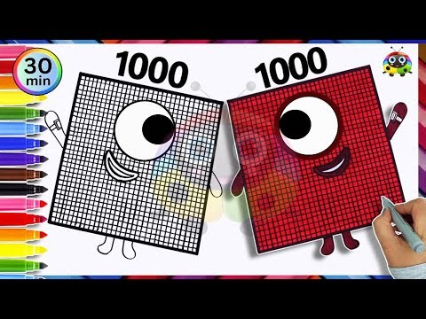 Giant Numberblock 1000 To 1200 Drawing & Coloring For Kids | Learn To Draw Numberblocks Art Easy