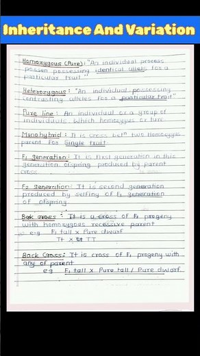 inheritance and variation class 12| Notes| Biology notes| #pdf notes #class12 #learnovers