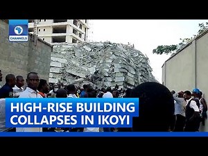 Panic, Shock As High Rise Building Collapses In Ikoyi, Lagos
