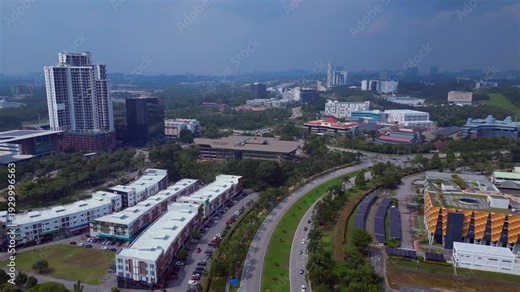Cyberjaya technology park and data center campus. Best aerial view drone
