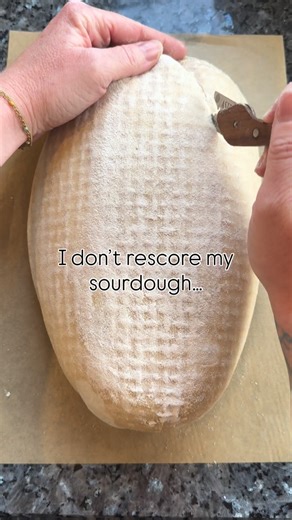 I don’t rescore my bread.. and it’s not because it can’t work.. I wanted to touch on this as folks have been inquiring on rescoring their bread 3-5-7mins after it goes into the oven or waiting to score entirely.. here’s why I don’t agree with this approach.. Rescoring is often used to force additional expansion in the oven, but by the time a loaf is baking, fermentation has already set the ceiling for oven spring. Gas production, gluten strength, and elasticity were determined during bulk fermen