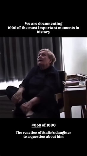 History Fragments | Real Historical Footage on Instagram: "Svetlana Alliluyeva, Stalin’s only daughter, spent her life trying to escape her father’s shadow and find her own identity. Her trauma began in childhood: at the age of six she was told that her mother had died of an illness, but later she learned that it had been suicide, driven by Stalin’s despotism. Stalin pushed her mother to despair and then effectively erased her memory from history. Later, Stalin began to destroy Svetlana’s person