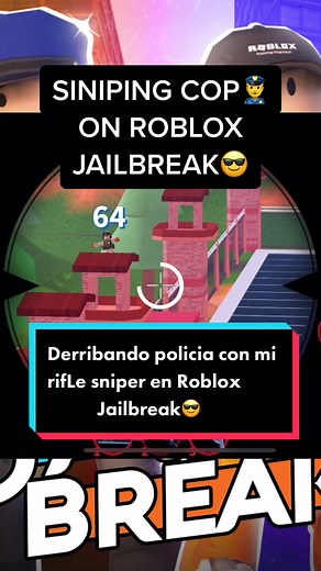 Roblox jailbreak francotirador- sniper shot. #roblox #robloxjailbreak #robloxjailbreak#snipershot #francotiradores #sniper #mobilegame #robloxmobile #cops #soldier #criminal #foryou #parati #viraltiktok #videojuegos