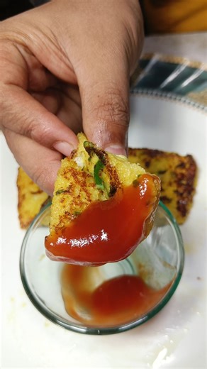 Curd Bread Toast 2 minutes breakfast #shorts #food #bread