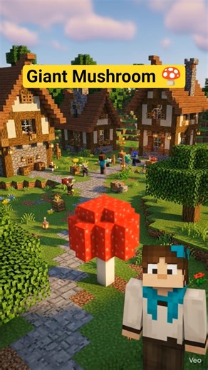 Grow Giant Mushroom in Minecraft 🌱🍄 #minecraft #youtubeshorts