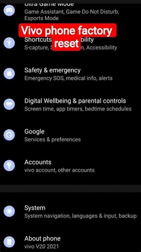 How to Factory Reset Your Vivo V20 Pro (Step by Step) #short