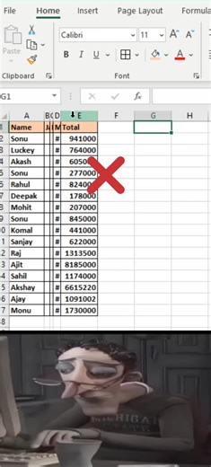 Excel Magic Trick 🤔 Hide Column #excel #shorts