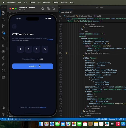 Clean OTP verification UI Animation 🤯 #flutter #programming #coding | Programming