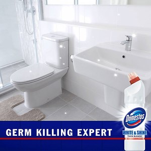 Domestos White and Shine is the same germ-killing Domestos formula you know and love, just with added stain removal properties to give your toilet bowl a white and shiny finish. #TakeYourTime | Domestos