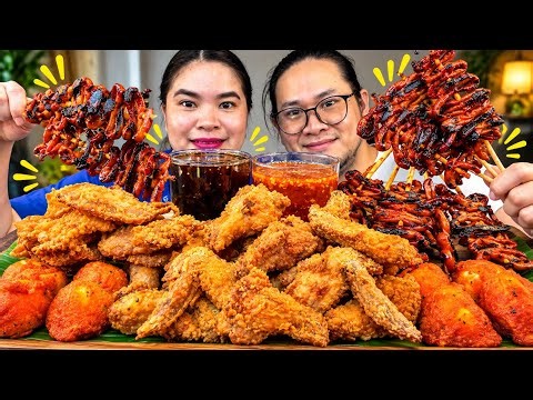 FILIPINO STREET FOOD MUKBANG | Pinoy Mukbang | HANIMACE TV