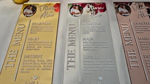 Custom Acrylic Wedding Menu Card: UV Printed, Gold or Silver - Etsy
