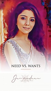 102K views · 9.4K reactions | How do you know the difference between what you need and what you want? Watch the video to know more! . #motivationalspeaker #drjaimadaan #ladyoffortune #lifecoach #people #typeofpeople #money #saving #expenses #tracking # needs #wants | Jai Madaan | Facebook