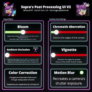 Free Post Processing UI V2.2 for VRChat Udon worlds - Sopra - BOOTH
