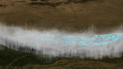 Visualization of a new record 'megaflash' lightning that extended 515 miles