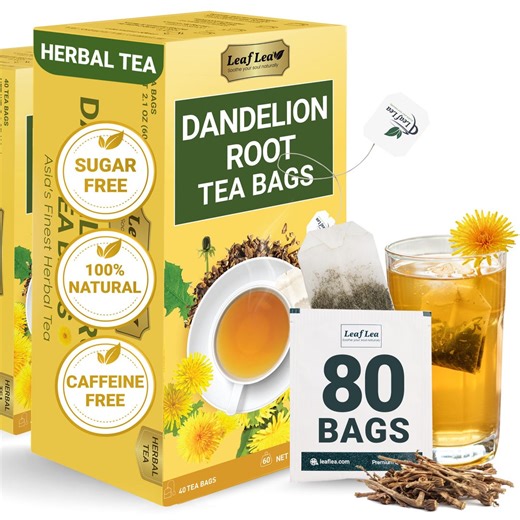 Leaflea Dandelion Root Tea Bags: Caffeine-free, Digestion Support (80 Bags) - Etsy
