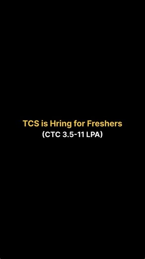 Om Kharche | Full stack developer on Instagram: "TCS is Hiring👇 This is best opportunity for freshers ✅ CTC of 3.5 LPA to 11 LPA ✅ Easy to crack as a fresher ✅ Open to all students - graduate/postgraduate Comment “TCS” for link to apply 🔥 #jobopportunity #jobpreparation #tcs #internships #itjobsupdates"