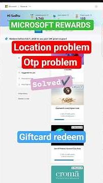 Microsoft rewards gift card redeem | location and otp problem solve | #microsoftrewards #microsoft