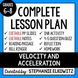 Velocity and Acceleration Lesson | Printable & Digital