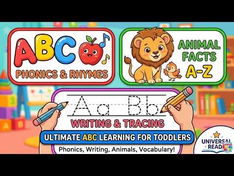 Ultimate ABC Learning for Kids 🚀 Phonics, Animals, Writing & 150+ Words | Full Preschool Lesson