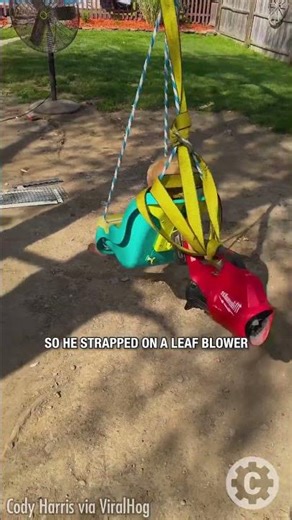 Dad Hack : DIY Swing Upgrade With A Leaf Blower 😳