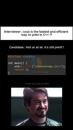 DAY 25 | C++ Trick printf vs cout Which Is Faster?😱 #cpp #coding #shorts