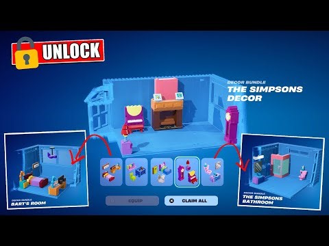 Fortnite Lego | How to get FREE Bart & Lisa Simpsons Décor sets