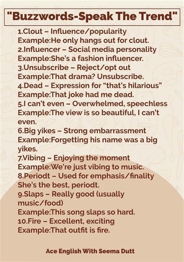 “Buzzwords- Speak The Trend.”🌈 #english #learningenglish