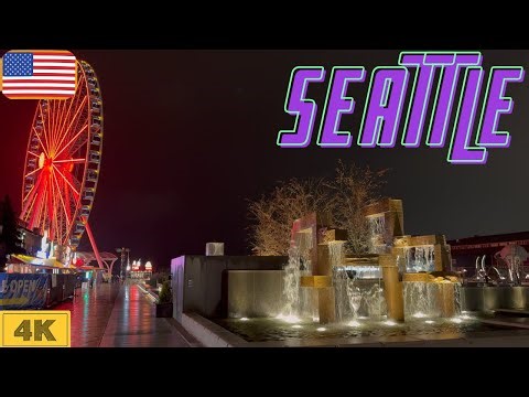 🎄Seattle Christmas Walk | ✨ Silent Night Walk from the Waterfront | 4K 60fps | ‪@MrBeeTours‬