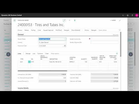 Receipt from Purchase Orders - Microsoft Dynamics 365 Business Central