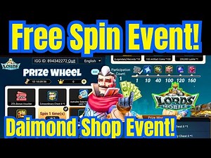Lords Mobile Diamond Shop Surprise Event Guide | Free Spin + 100 Diamonds = 1 Spin Explained |