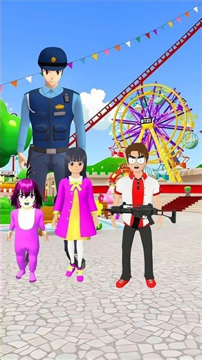 PAK POLISI PAHLAWAN KU 😱🤣👈 #polisi #kartun #animasi #komedi #comedy #anakanak #shorts