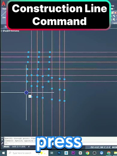 "Construction Line Trick in AutoCAD 🔥" | #autocad | #autocadtips