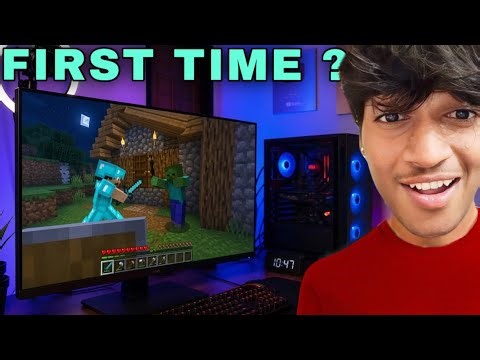 I Tried Minecraft PC for the FIRST TIME… This Happened 😳⚡