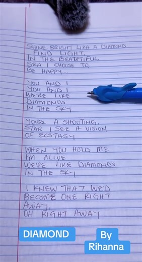 DIAMOND BY RIHANNA #lyrics #handwriting #songlyrics #love