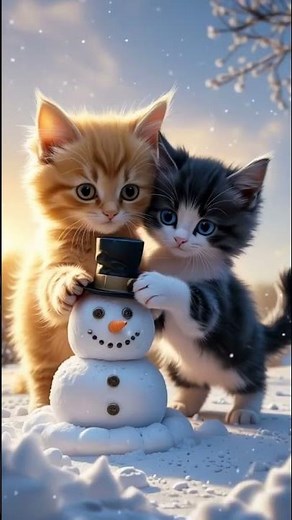 Kittens’ First Snowfall ❄️ | Whisper & The Golden Kitty’s Winter Adventure #shorts #viral #funny