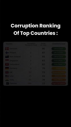 Corruption Ranking of Top Countries | Finxpr