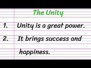 Unity Essay in English 10 Lines || Short Essay on Unity