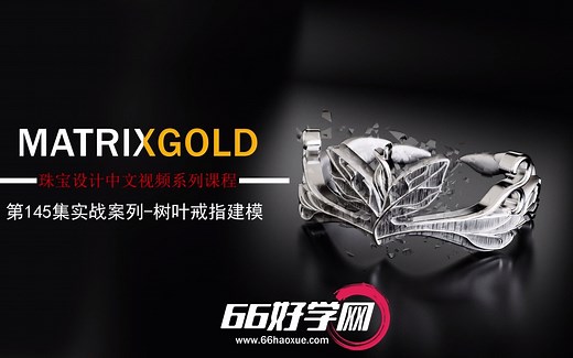 第145集-树叶戒指戒建模过程-犀牛曲线流动/MatrixGold/MG珠宝建模教程/中文视频