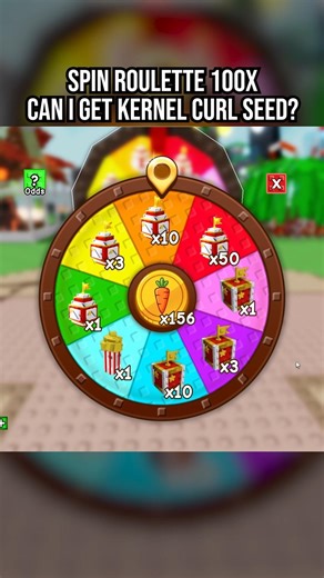 Spin Roulette 100x! Can I Get Kernel Curl Seed? - Roblox: Grow A Garden