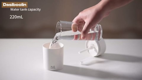 Portable Mist Humidifier Auto Shut-Off USB Powered 220ml Small Desktop Humidifiers with Colorful Light 2 Cool Spray Modes for Bedroom Office Car (Black)