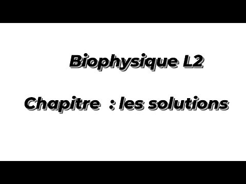 Biophysique L2 : les solutions