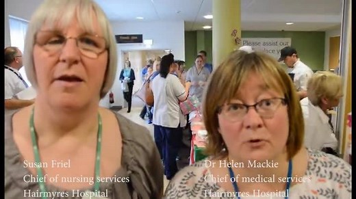 Hairmyres Hospital has been on a journey to improve performance in relation to unscheduled care. To celebrate the fact Hairmyres Hospital has significantly improved A&E waiting times performance, with more 99% days this summer, 99s were handed out to staff. | NHS Lanarkshire