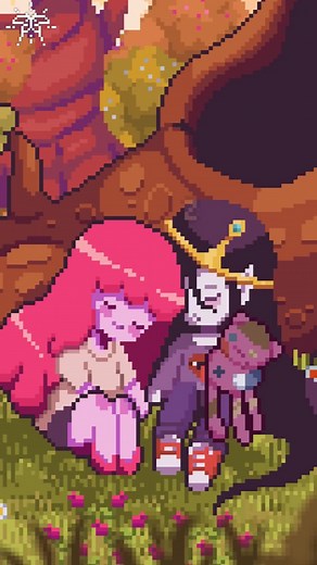 Sleepy Bubbline Pixel Art Wallpaper | Cute Adventure Time Art