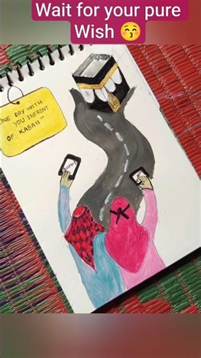 Infront of Kaaba with you।। Easy Kaaba 🕋 Painting #art #acrylicpainting #canvaspaint #youtubeshorts