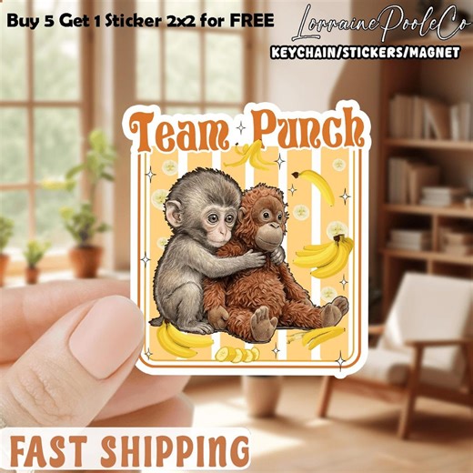Baby Monkey Punch Sticker, Viral Monkey Punchi, Team Punch - Etsy