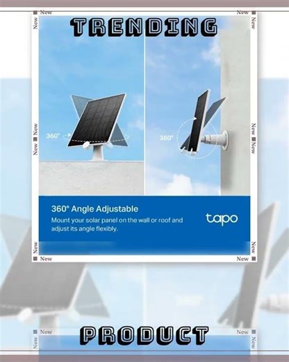 TP-Link Tapo A200 4.5W Non-Stop Solar Panel for Rechargeable Battery Security Camera, Outdoor IP6...