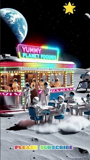 “Space Diner Delights 🍔🚀✨ | Astronauts Enjoying a Meal on the Moon 🌙🛸”